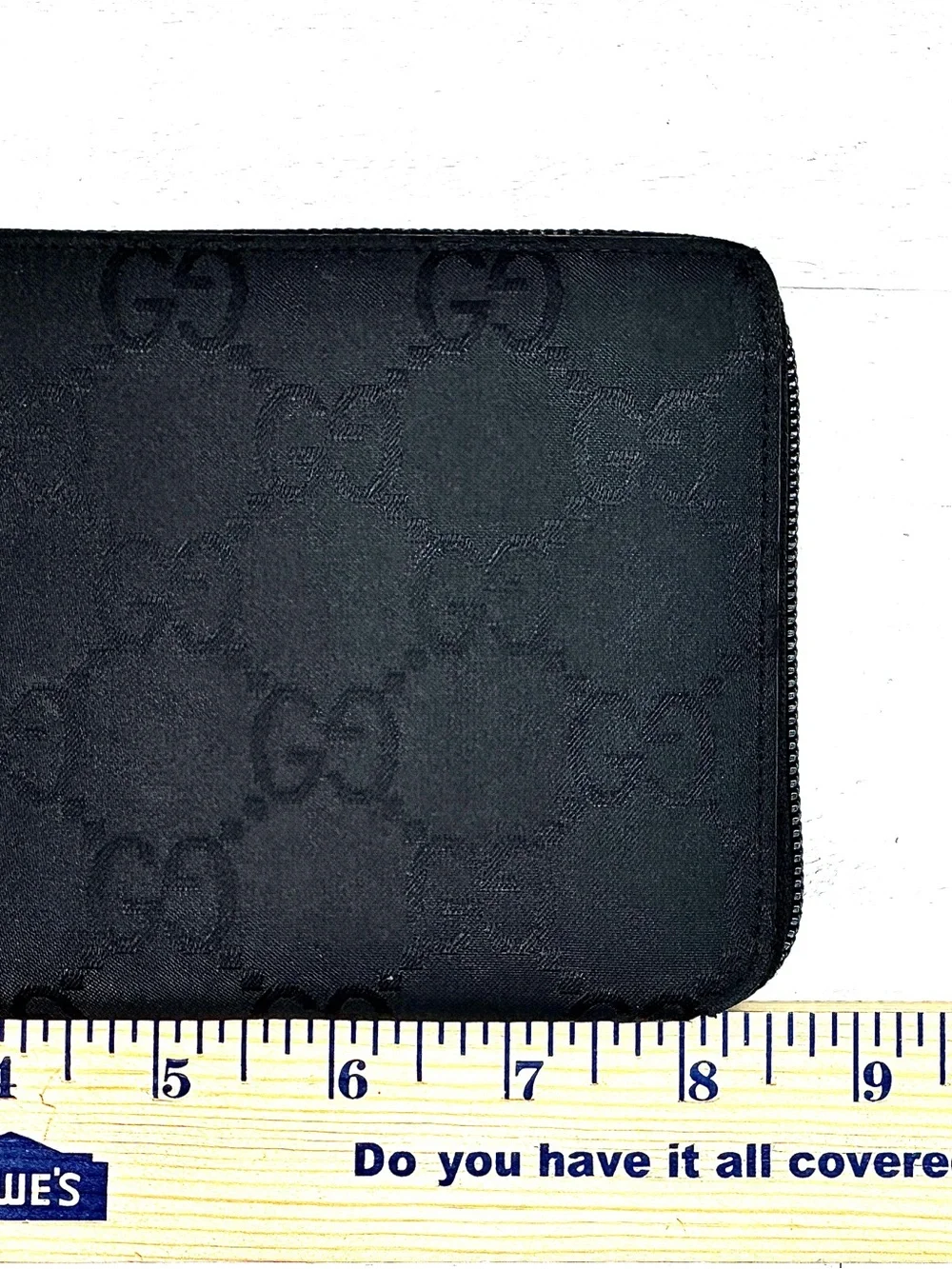 Gucci Black GG Monogram Zip Around Wallet | Authentic Gucci Canvas Continental - Picture 10 of 11